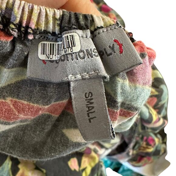 CONDITIONS APPLY Gray Colorful Floral Tiered Maxi Dress Backless Women's Size S - Picture 5 of 6